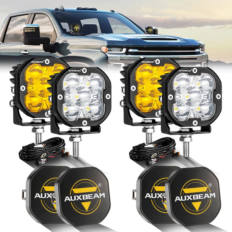 Load image into Gallery viewer, 3 Inch 80W 9600LM LED Pods Lights White&Amber for CHEVROLET
