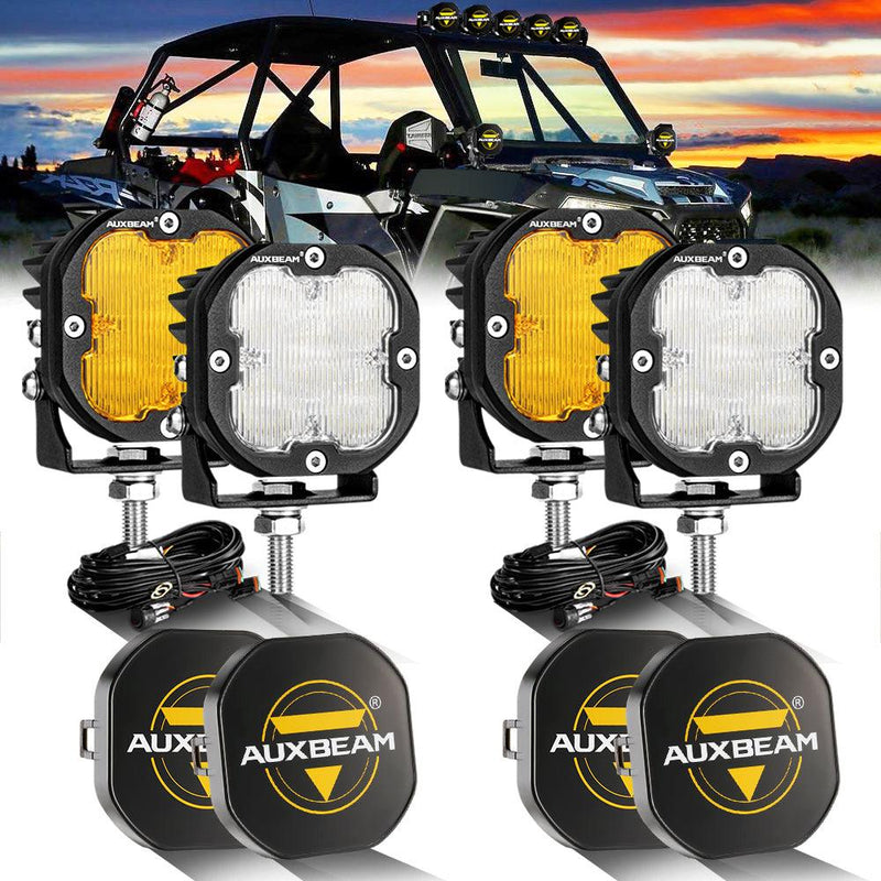 Load image into Gallery viewer, 3 Inch 80W 9600LM LED Pods Lights White&Amber for ATV UTV SIDE BY SIDE 4X4