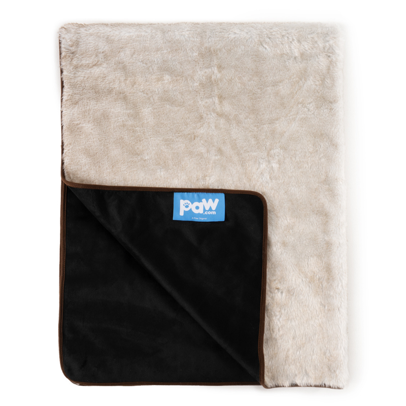 Load image into Gallery viewer, PupProtector™ Summer Short Fur Waterproof Throw Blanket - White with Brown Accents