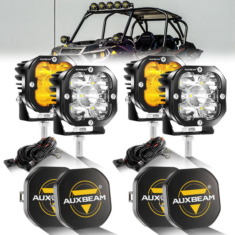 Load image into Gallery viewer, 3 Inch 80W 9600LM LED Pods Lights White&Amber for ATV UTV SIDE BY SIDE 4X4