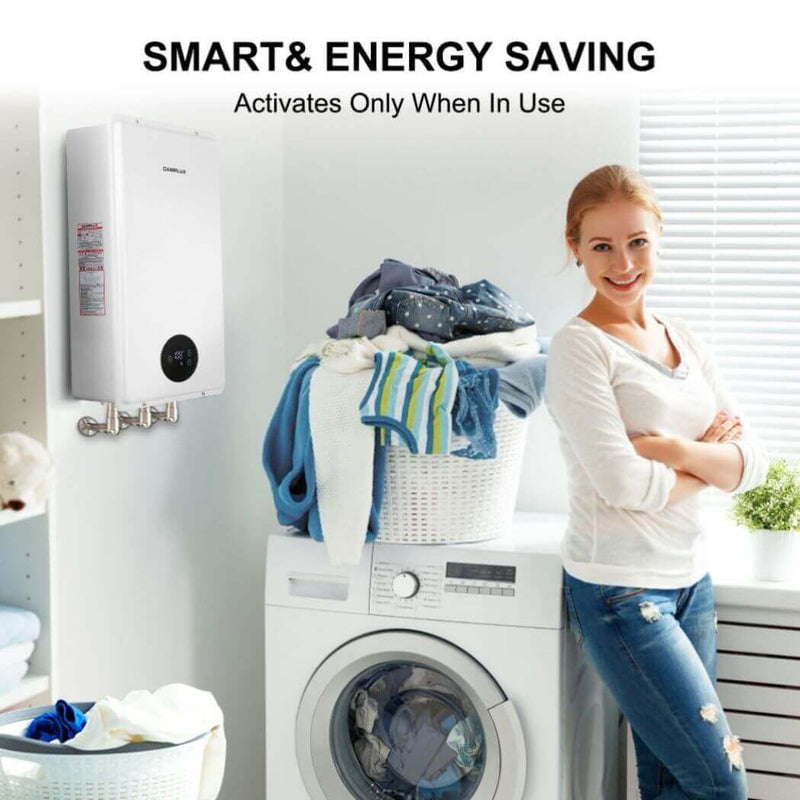 Load image into Gallery viewer, Camplux Instant Indoor Tankless Gas Water Heater 5.28 GPM | White