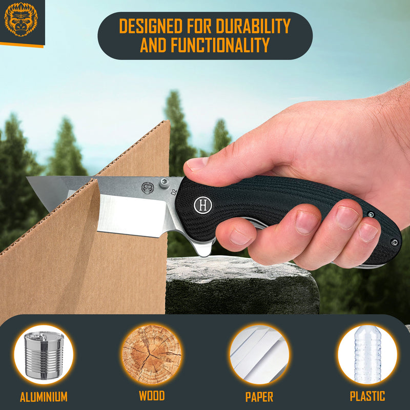 Load image into Gallery viewer, The Pioneer Folding Pocket Knife Giftset for Men and Women (Silver and Black)