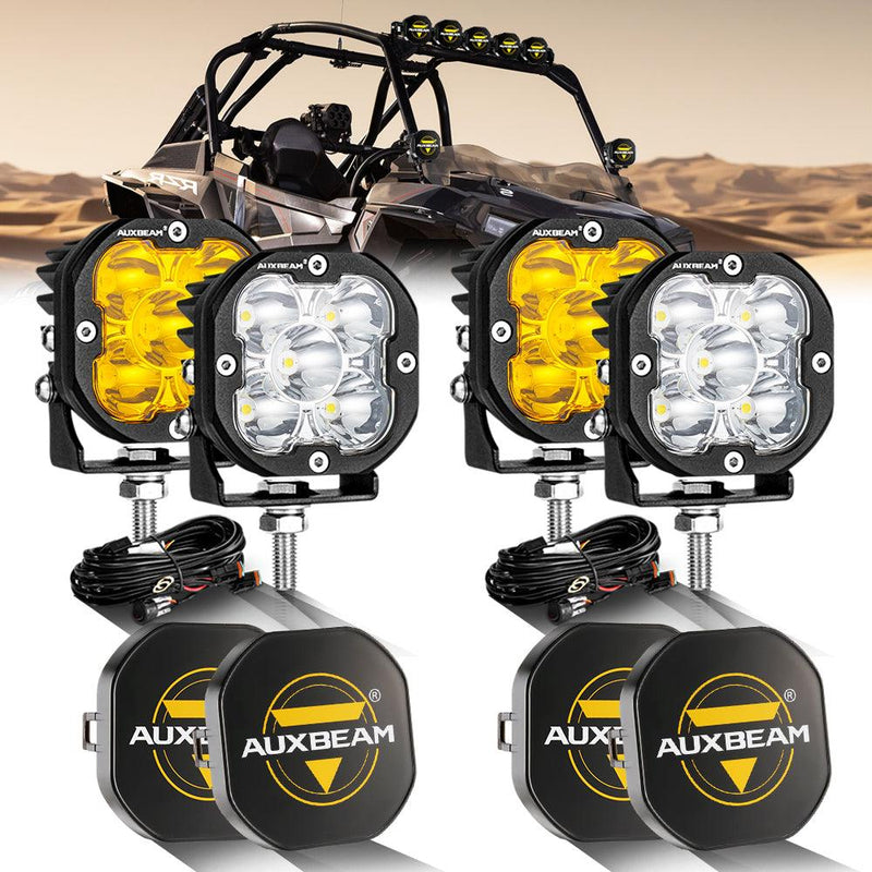 Load image into Gallery viewer, 3 Inch 80W 9600LM LED Pods Lights White&Amber for ATV UTV SIDE BY SIDE 4X4