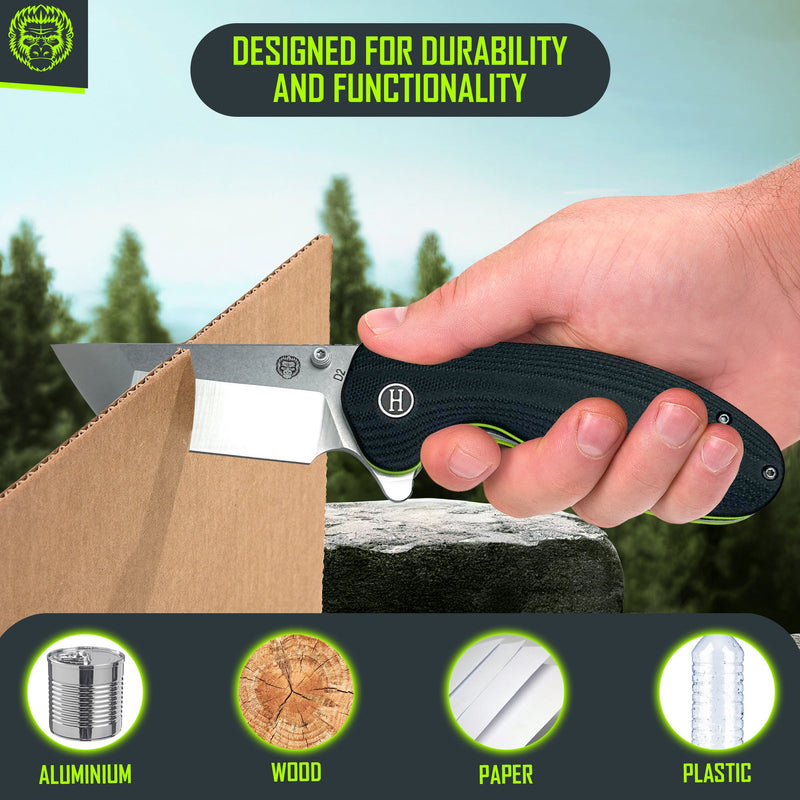 Load image into Gallery viewer, The Pioneer Folding Pocket Knife Giftset for Men and Women (Silver and Green)