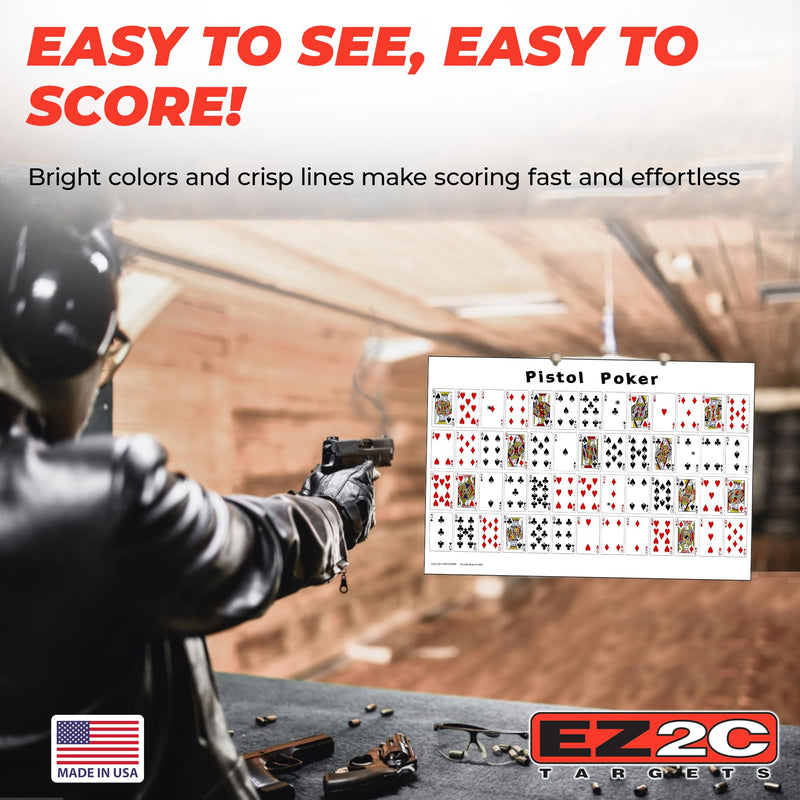 Load image into Gallery viewer, 20 EZ2C Pistol Poker Paper Shooting Targets 12"x18" 20 pack USA MADE