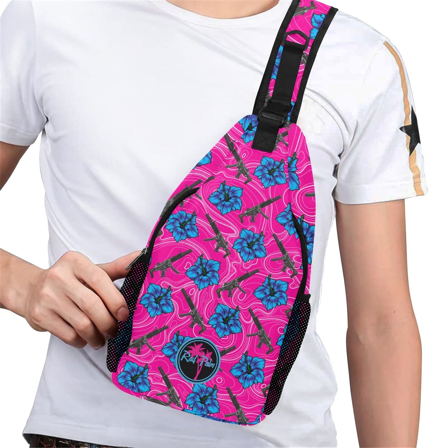 High Capacity Hibiscus Sling Bag