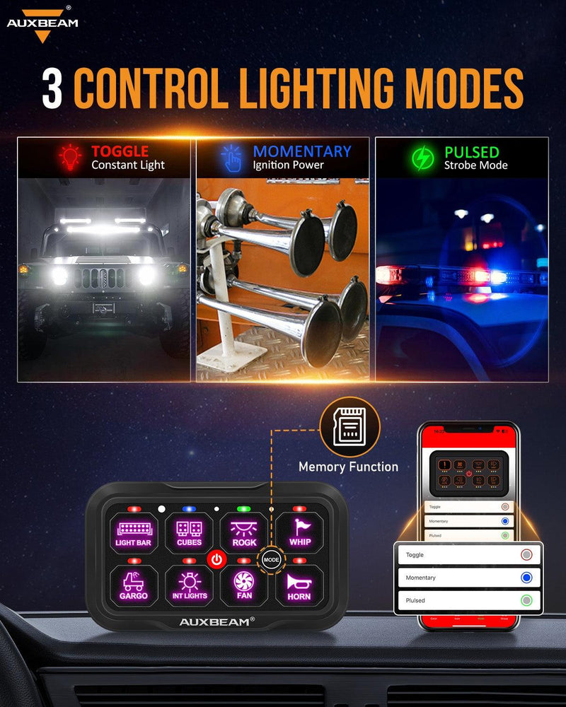 Load image into Gallery viewer, AR-800 RGB Switch Panel + 3 Inch LED Pods with White&Yellow Cover