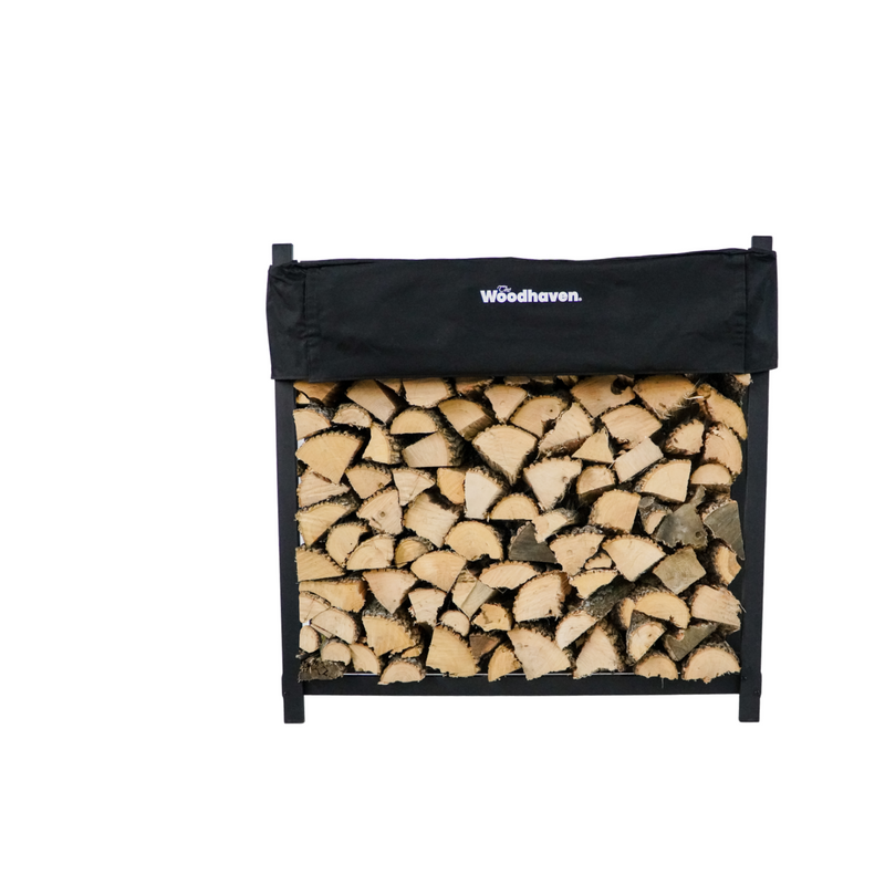 Load image into Gallery viewer, 4 ft Steel Firewood Rack Holds 1/4 Cord Woodhaven