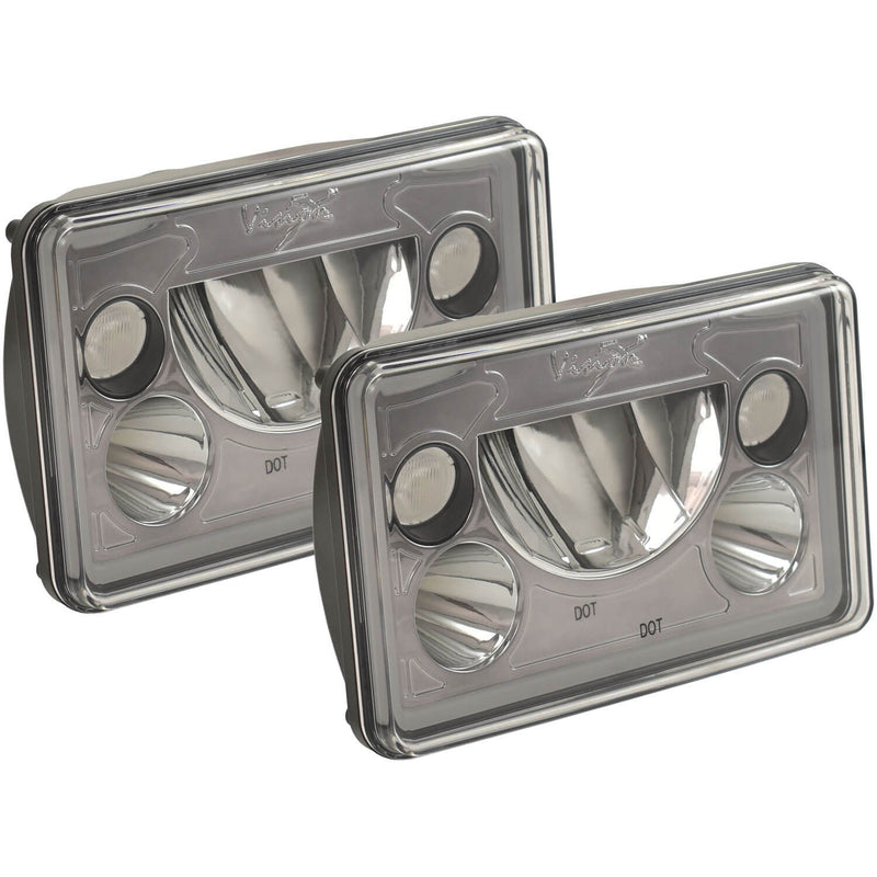 Load image into Gallery viewer, 4x6" VX Series LED Headlight Kit - Black Chrome | Amber Halo