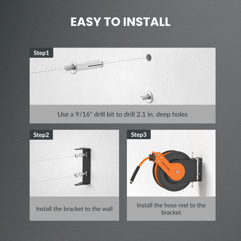 Load image into Gallery viewer, Retractable Air Hose Reel-Alloy Steel Reel-3/8in 25ft-50ft