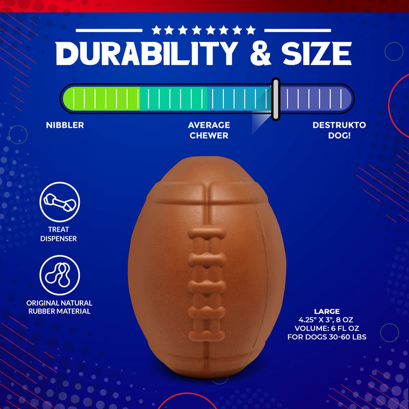 Load image into Gallery viewer, Football Dog Chew Toy & Treat Dispenser - USA Made | SodaPup