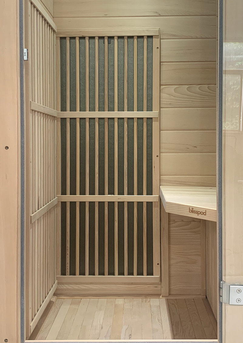 Load image into Gallery viewer, Blisspod | Vienna | Far Infrared Sauna | Canadian Hemlock Very Low EMF | 72.8"H x 35.4"W x 25.6"D | 1 Person