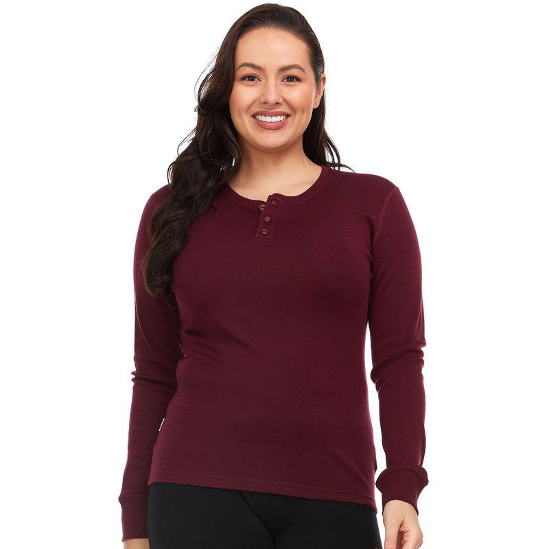 Load image into Gallery viewer, Women's Midweight Merino Wool Henley | 100% Merino Wool