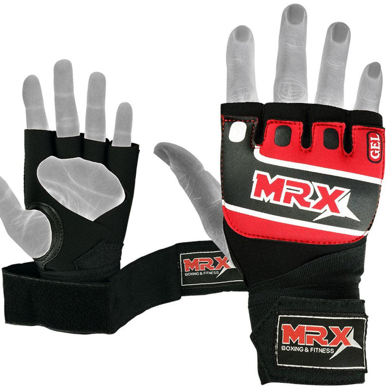 Load image into Gallery viewer, MRX Neoprene Gel Gloves With Wraps Red