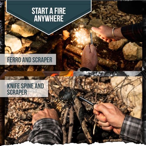Load image into Gallery viewer, The Tracker D2 Steel Bushcraft Survival Knife Gift Set (Black and Orange)
