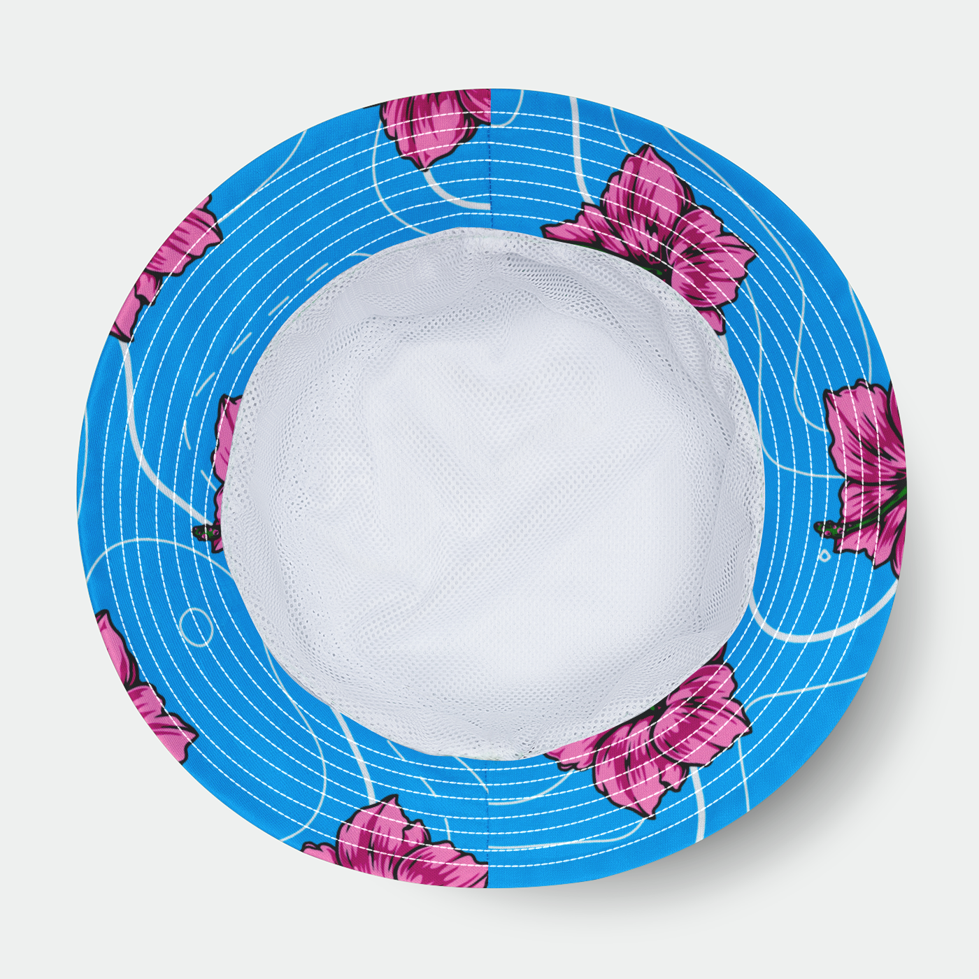 Rad Palm Blue Hibiscus Bucket Hat