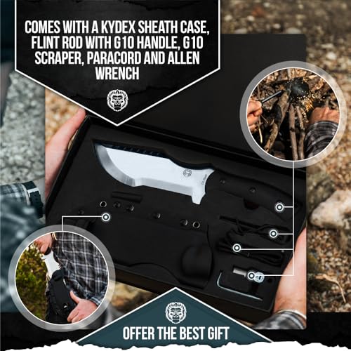 Load image into Gallery viewer, The Tracker D2 Steel Bushcraft Survival Knife Gift Set (Black and Orange)