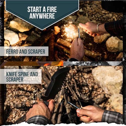 Load image into Gallery viewer, The Tracker D2 Steel Bushcraft Survival Knife Gift Set (Black and Gray)
