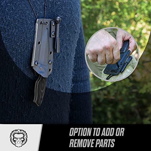 The Baby Silverback Survival Knife Giftset for Outdoors (Black Blade + Grey Liner)
