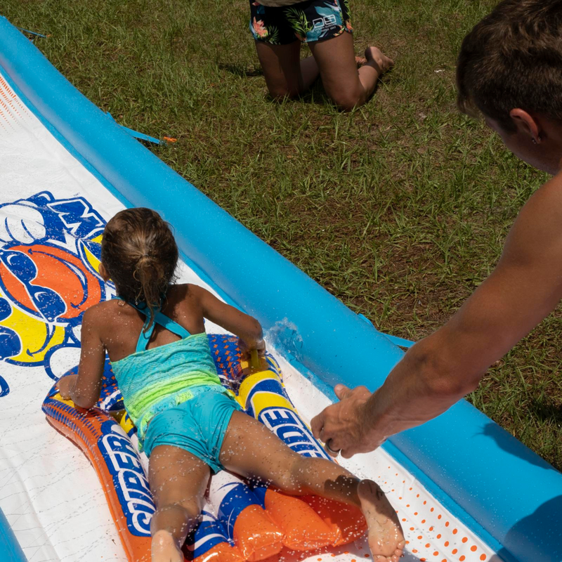 Load image into Gallery viewer, WOW Sports Single Lane Backyard Lawn Slide with Attached Pool