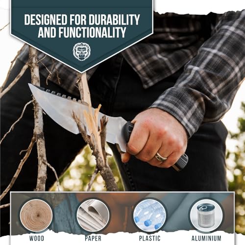 Load image into Gallery viewer, The Tracker D2 Steel Bushcraft Survival Knife Gift Set (Black and Gray)