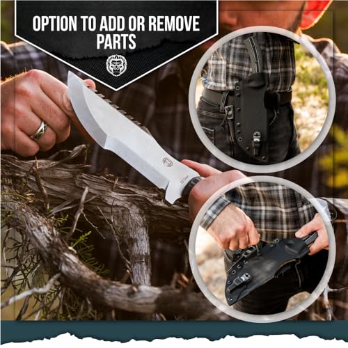 Load image into Gallery viewer, The Tracker D2 Steel Bushcraft Survival Knife Gift Set (Black and Gray)