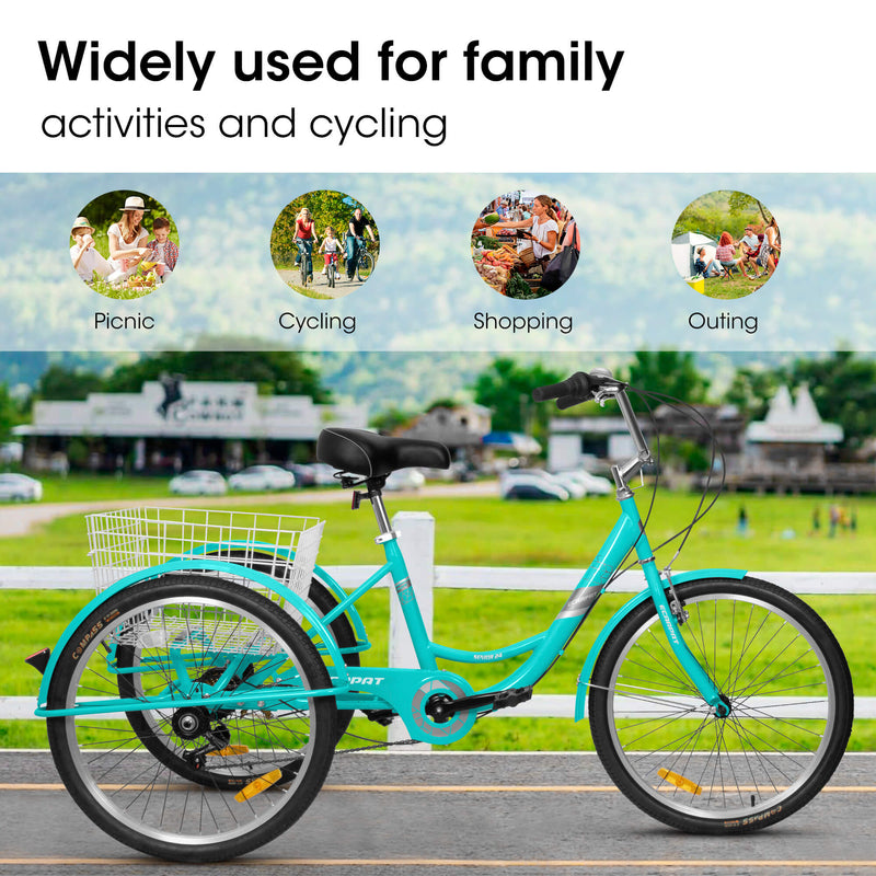 Load image into Gallery viewer, Ecarpat 24“ 7-Speed Adult Tricycle