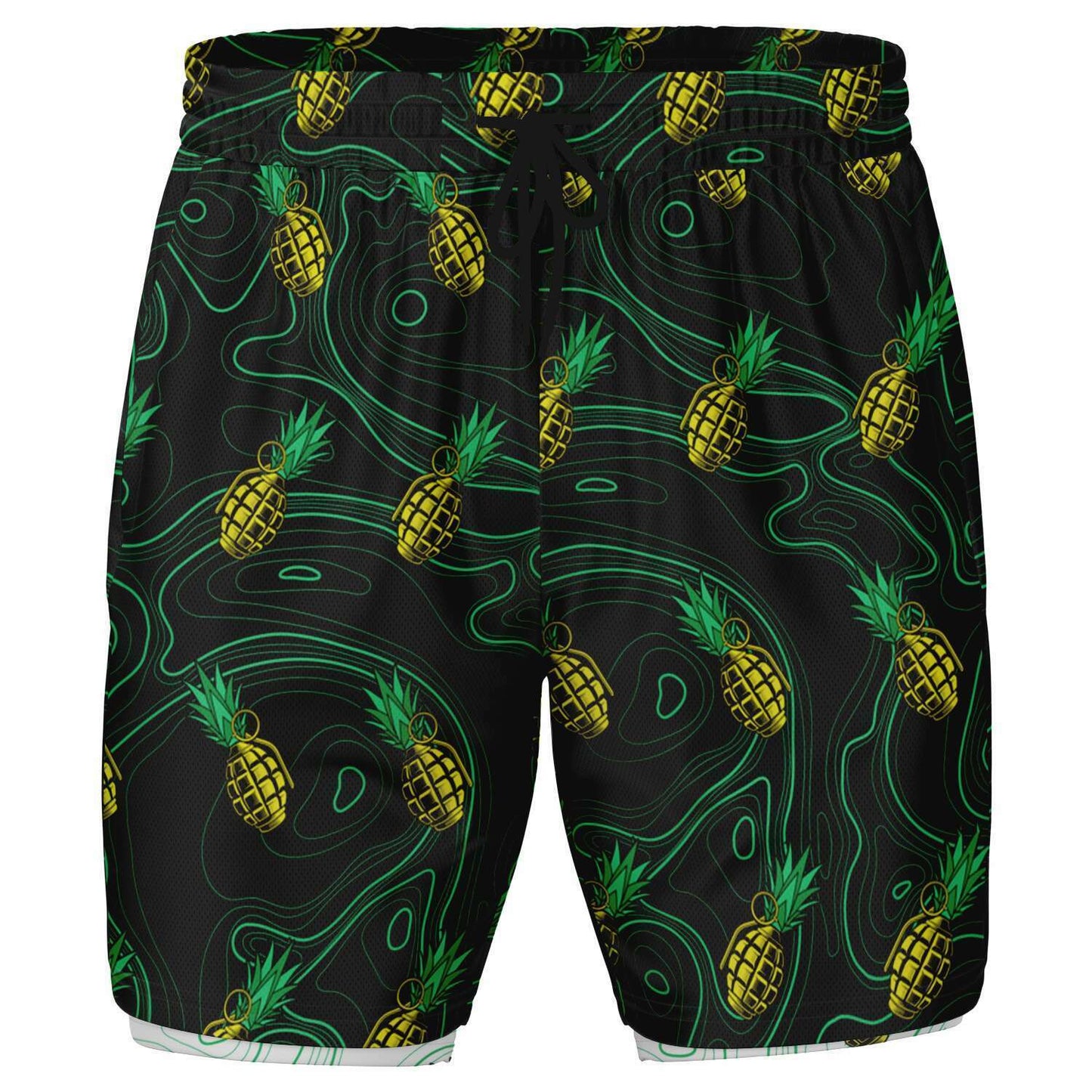 Rad Palm Pineapple Death Men's 2-in-1 Shorts