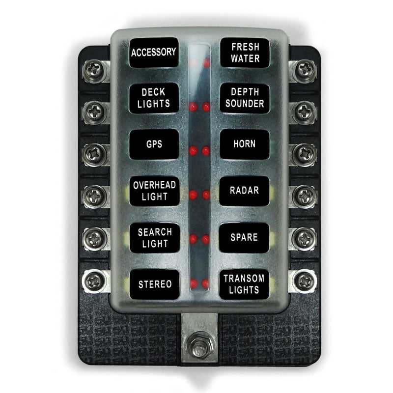 Load image into Gallery viewer, 12 Way Standard LED Circuit Screw Fuse Block