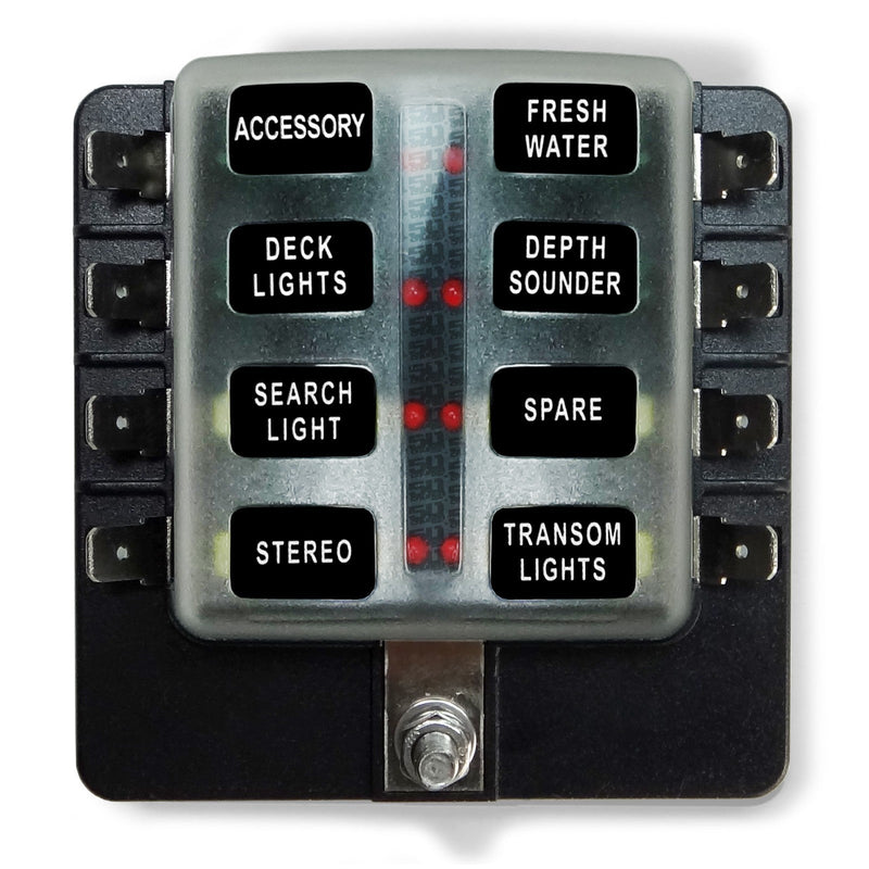 Load image into Gallery viewer, 8 Way Standard LED Circuit Blade Fuse Box
