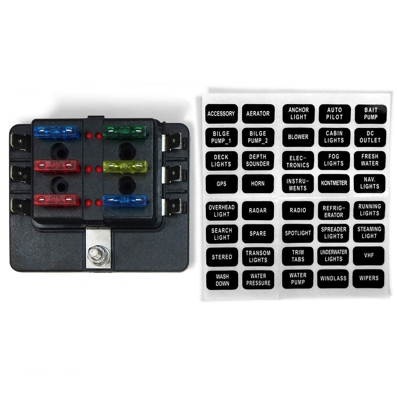 Load image into Gallery viewer, 12v 6 Piece Fuse power block aka power panel