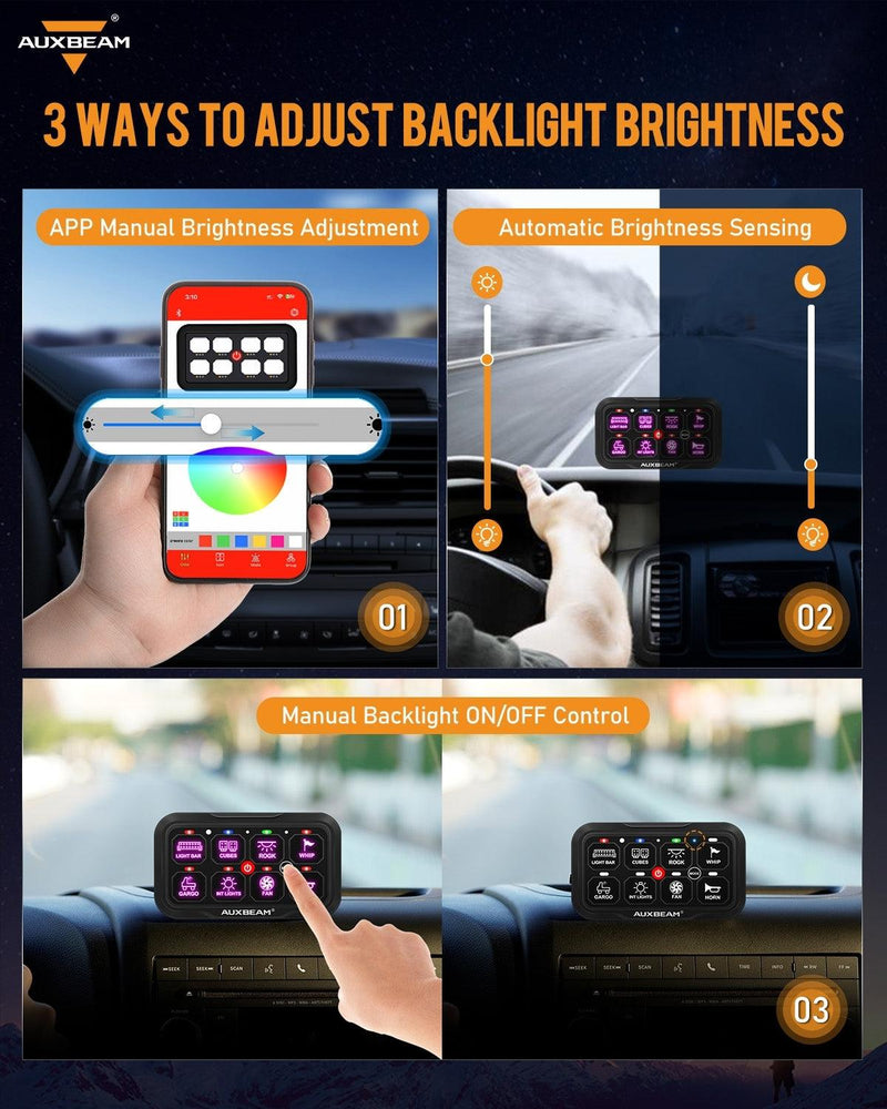 Load image into Gallery viewer, AC-800 RGB Switch Panel with APP&Remote Control, Toggle/ Momentary/ Pulsed Mode Supported