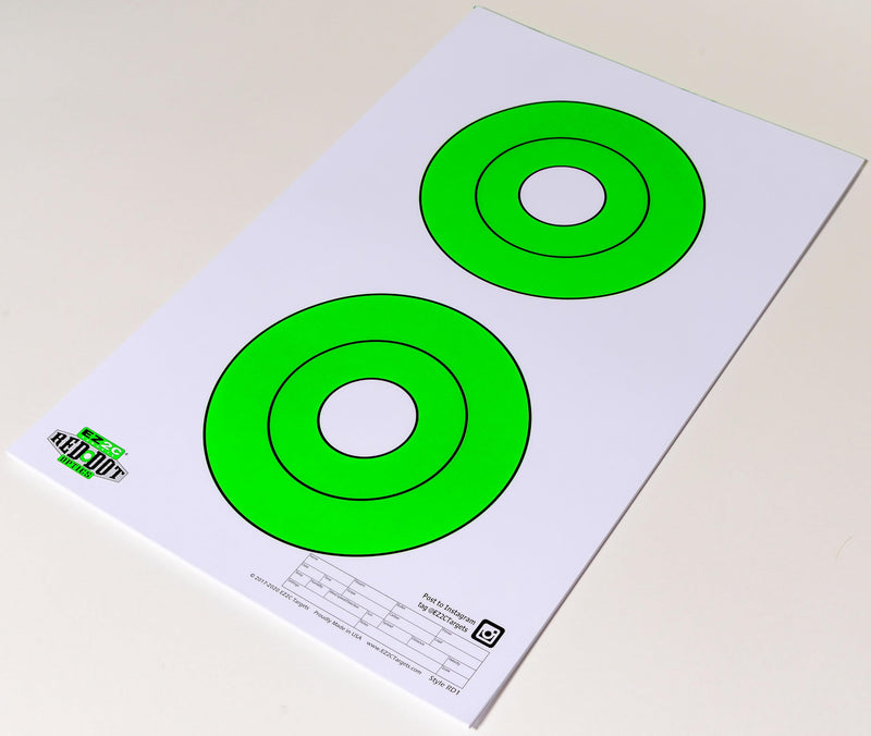 Load image into Gallery viewer, 200 EZ2C Paper Shooting Targets 8 Red Dot Optics Styles 11”x17” USA MADE