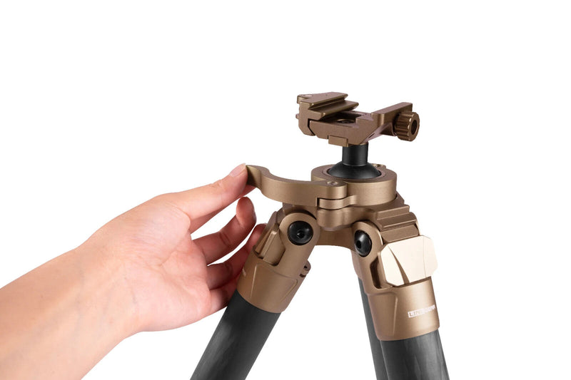 Load image into Gallery viewer, Linkogear HT-324C Carbon Fiber Tripod – Picatinny/Arca, 64" Max, 66lb Capacity - Brown