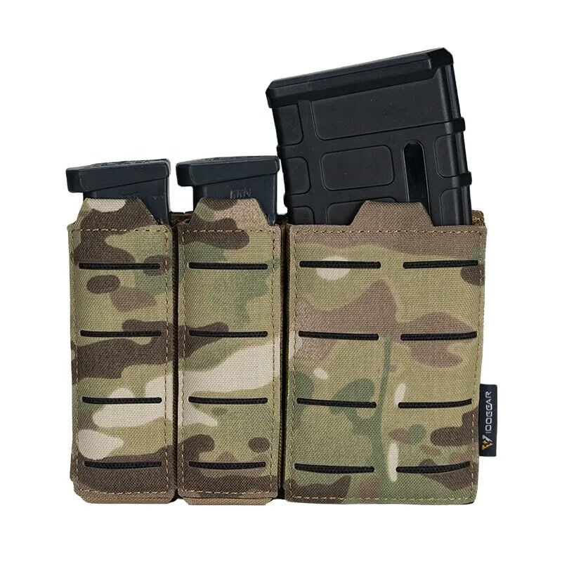 Load image into Gallery viewer, IDOGEAR Tactical Triple Mag Pouch MOLLE, Fits 5.56 & 9mm Magazines, Multi-Color