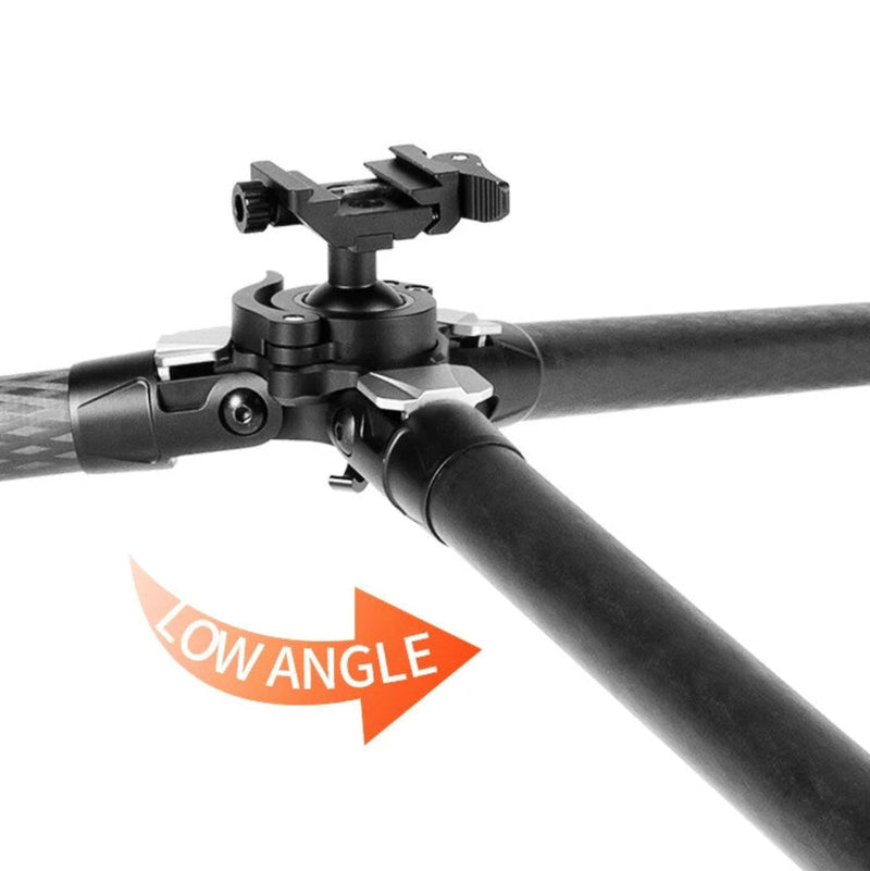 Load image into Gallery viewer, Linkogear HT-324C Carbon Fiber Tripod – Picatinny/Arca, 64" Max, 66lb Capacity - Black