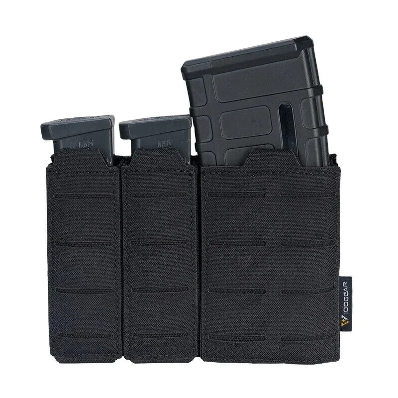 Load image into Gallery viewer, IDOGEAR Tactical Triple Mag Pouch MOLLE, Fits 5.56 & 9mm Magazines, Multi-Color