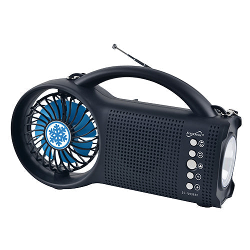 Load image into Gallery viewer, Supersonic Solar Power Bluetooth Speaker with FM Radio / LED Torch Light / Fan