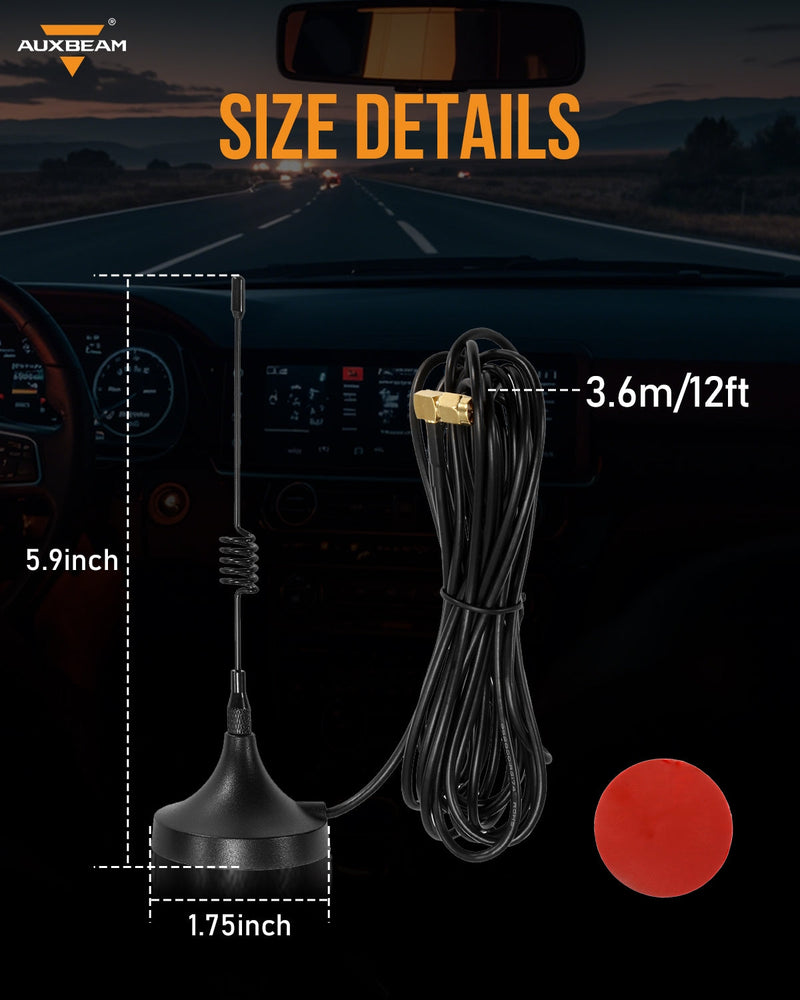 Load image into Gallery viewer, 3.6m/12ft Antenna with Magnetic Base for Wireless Remote Control Switch Panel RC-800/AC-800/AC-1200/AS-400/AS-600/AS-800