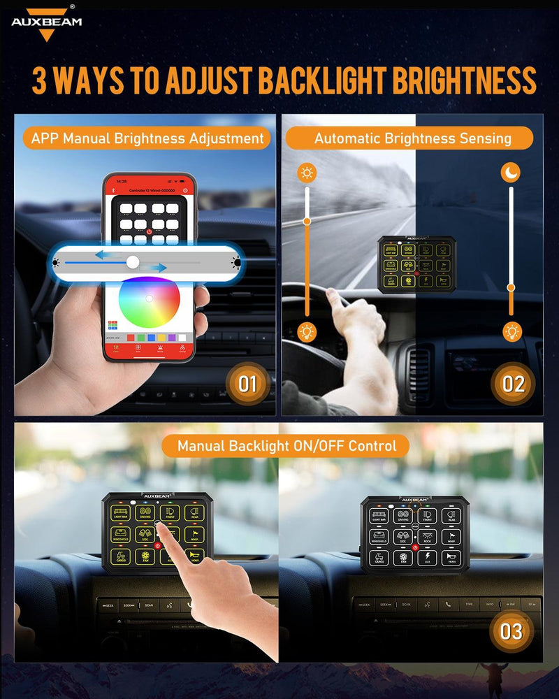 Load image into Gallery viewer, AC Series 8/12 Gang RGB Switch Panel with APP&Remote Control, Toggle/ Momentary/ Pulsed Mode Supported