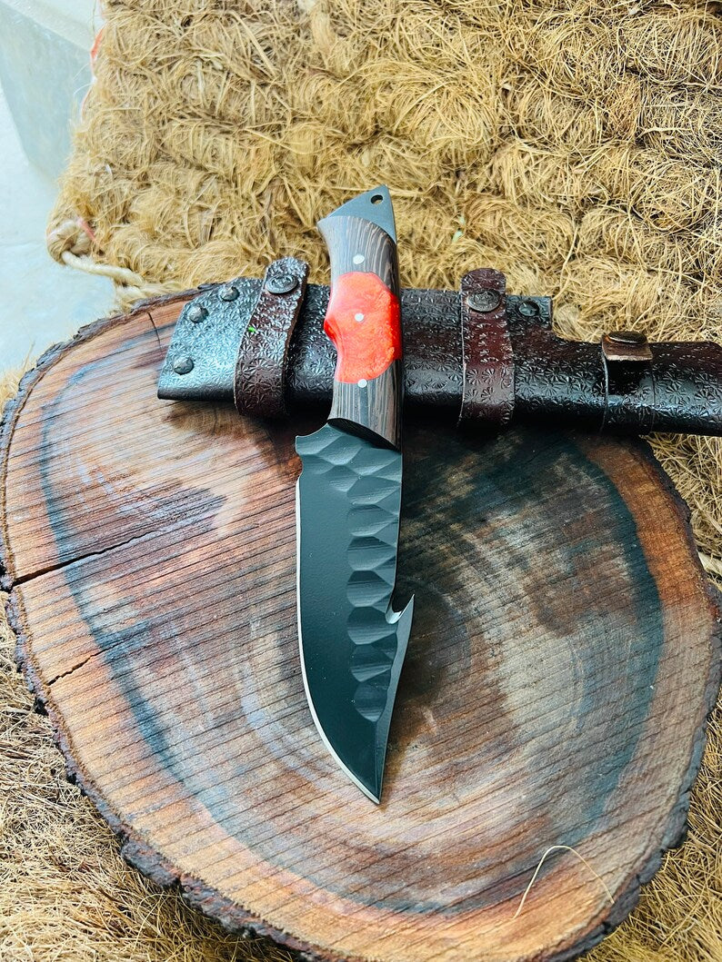 Load image into Gallery viewer, Hunting Skinning Knife – 10" J2 Steel Blade with Wangi/Resin Handle & Leather Sheath