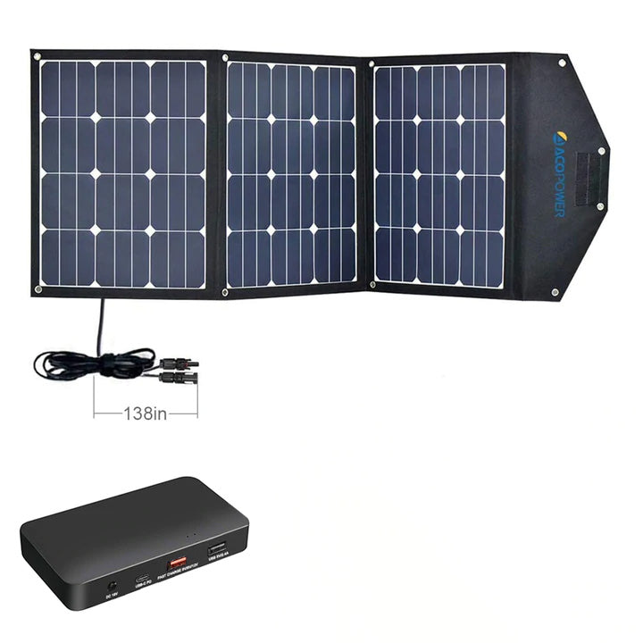 Load image into Gallery viewer, ACOPower 120W Portable Solar Panel Foldable Suitcase With Integrated Output Box