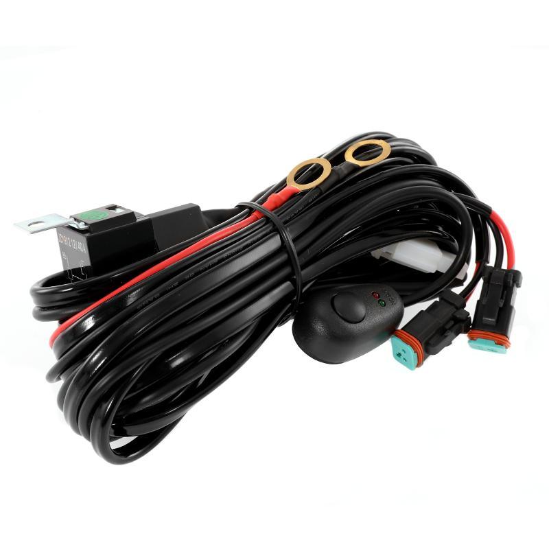 Load image into Gallery viewer, (2 Leads 16AWG) DT Connector LED Light Bar Wiring Harness Kit with Fuse 12V 40A Relay ON/OFF Switch