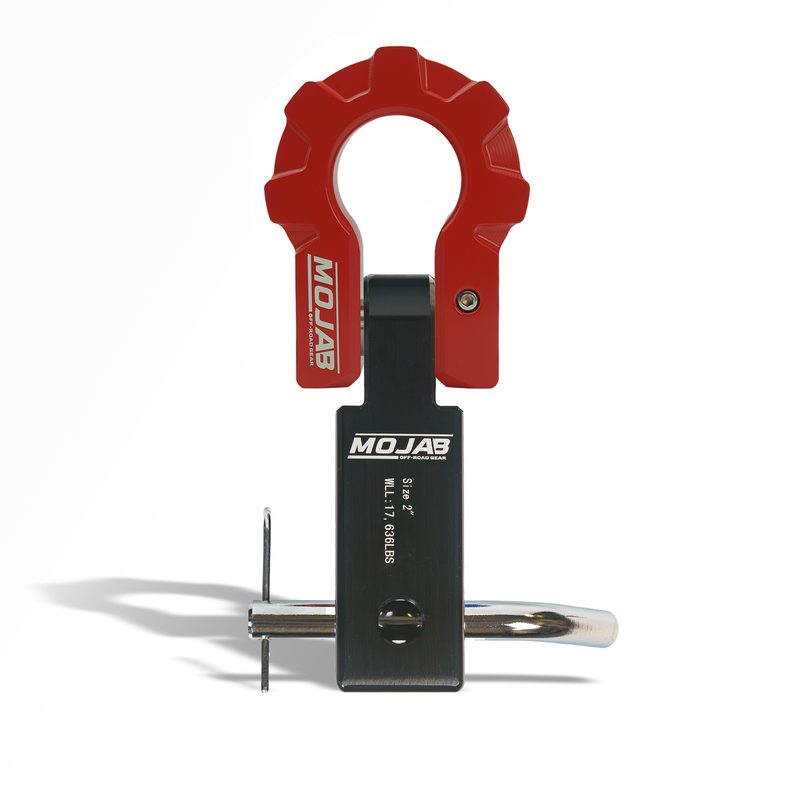 Load image into Gallery viewer, 2'' Aluminum Hitch Receiver with Aluminum D-Shackle 9T-Ceramic coated (Lifetime Warranty)