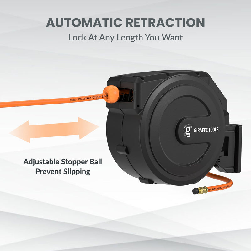 Load image into Gallery viewer, Retractable Air Hose Reel-PP Housing-3/8in-50ft
