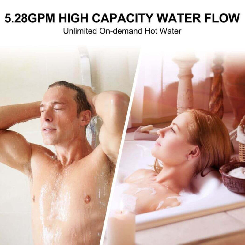 Load image into Gallery viewer, Camplux Instant Indoor Tankless Gas Water Heater 5.28 GPM | White