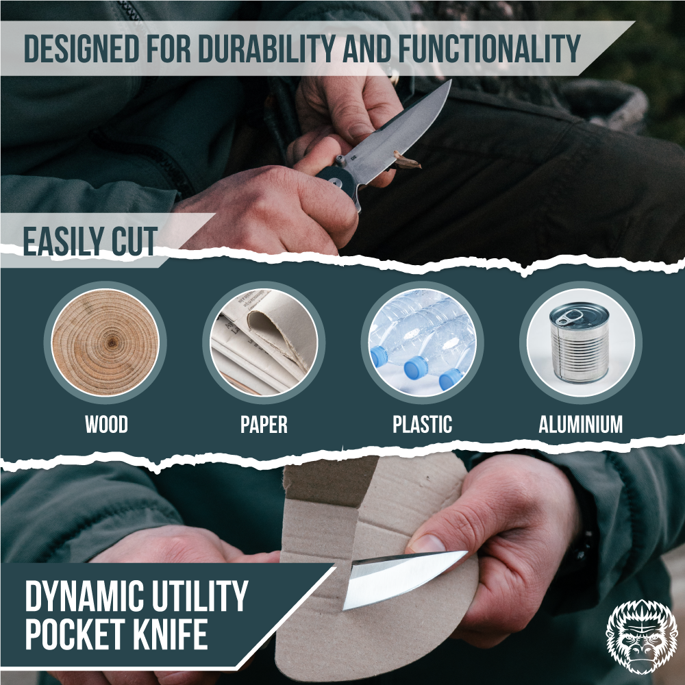 The Straight Back Folding Pocket Knife Giftset for Men and Women (Grey and Red)