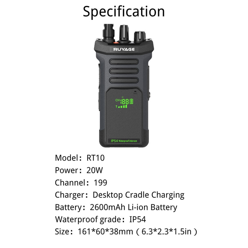 Load image into Gallery viewer, Ruyage RT10 20W UHF Analog Long Range Two Way Radio Walkie Talkie