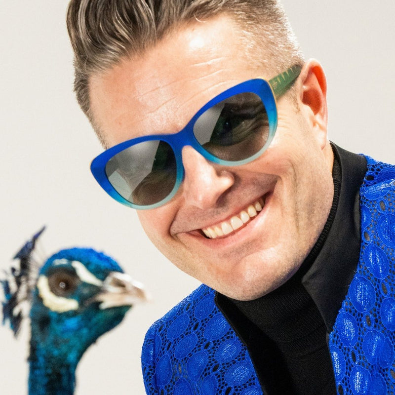 Load image into Gallery viewer, "Rhonda's Peacock Palace" Glam G Polarized Sunglasses