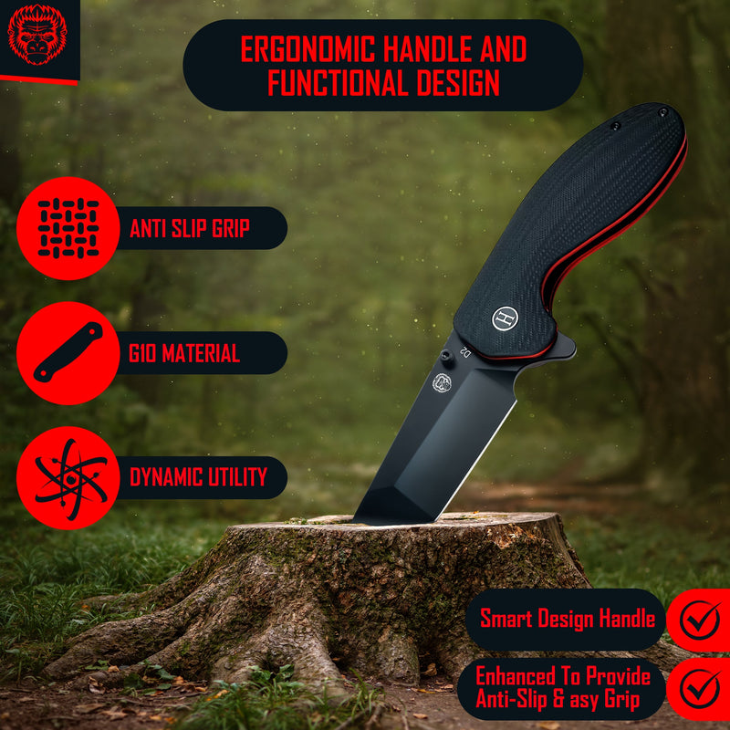 Load image into Gallery viewer, The Pioneer Folding Pocket Knife Giftset for Men and Women (Black and Orange)